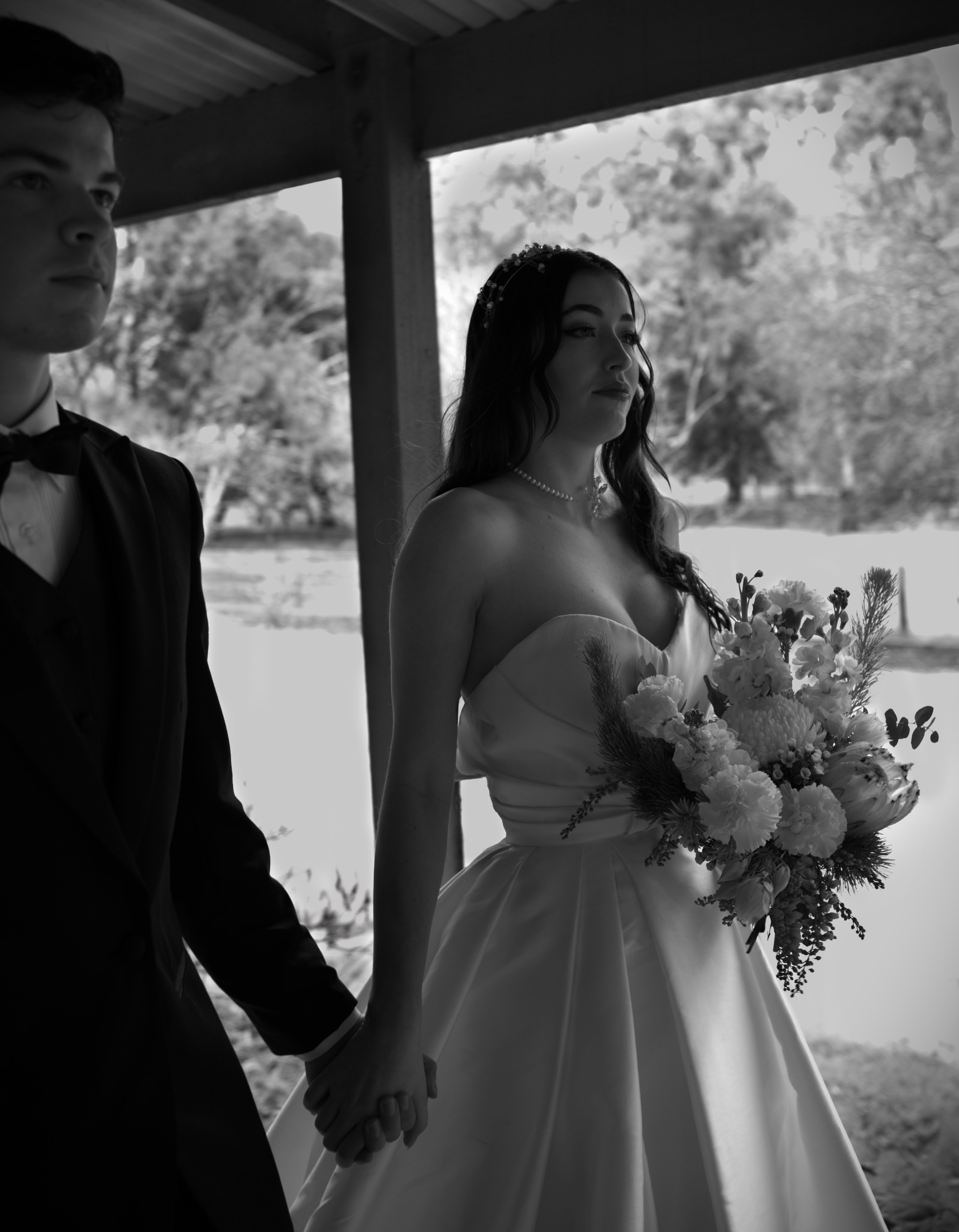 Bride in her wedding dress that she hired or purchased from Within Reach For Brides in Perth
