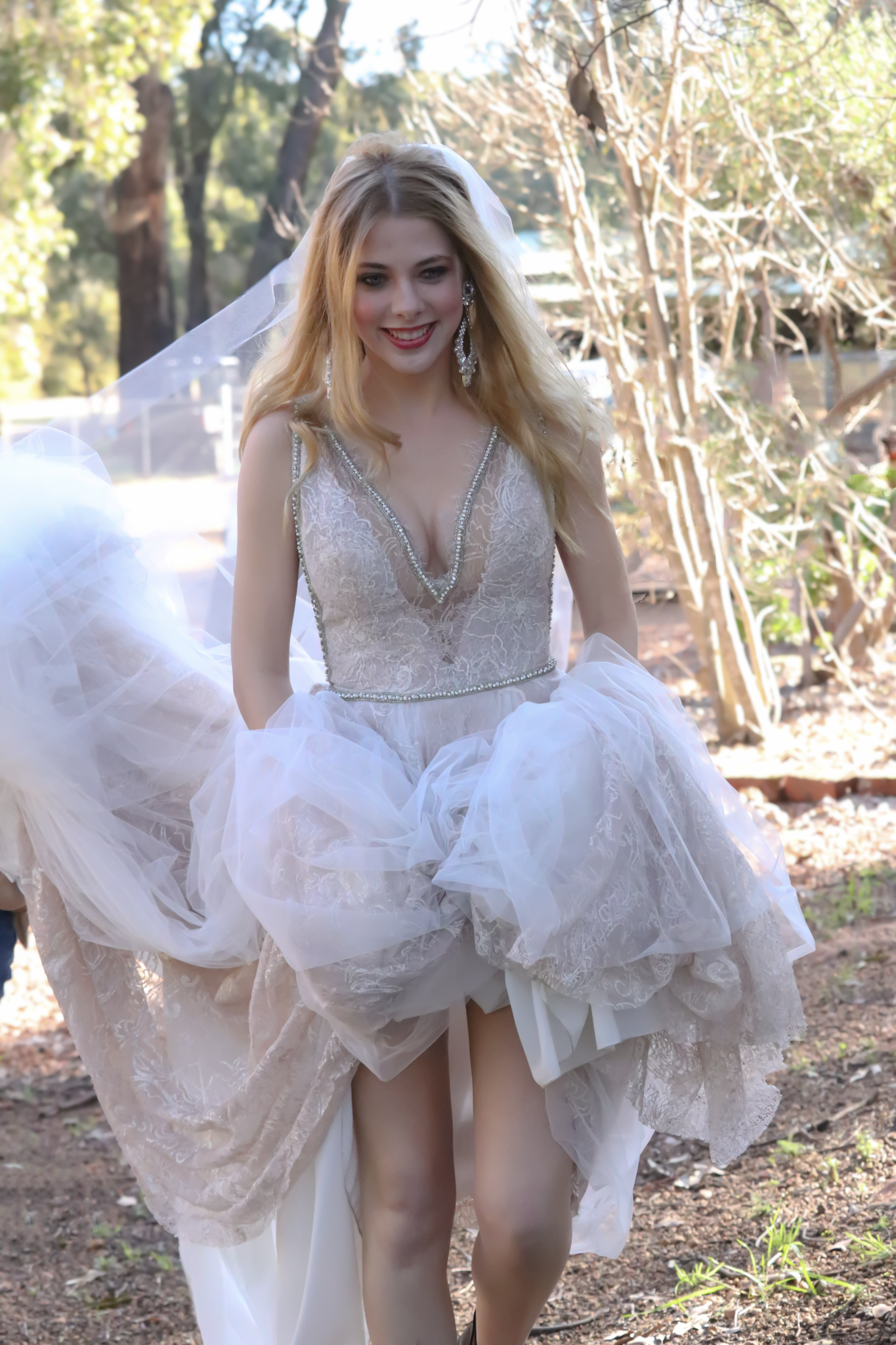 Galia Lahav wedding dress hire Perth – hand beaded, deep V boned bodice, full-bodied romantic A-line skirt, AU4-10